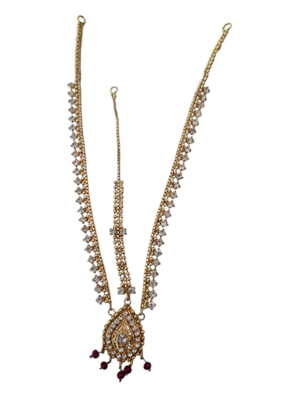 Gold Bridal Matha Patti Headpiece Indian Wedding Jewelry Damini Maang